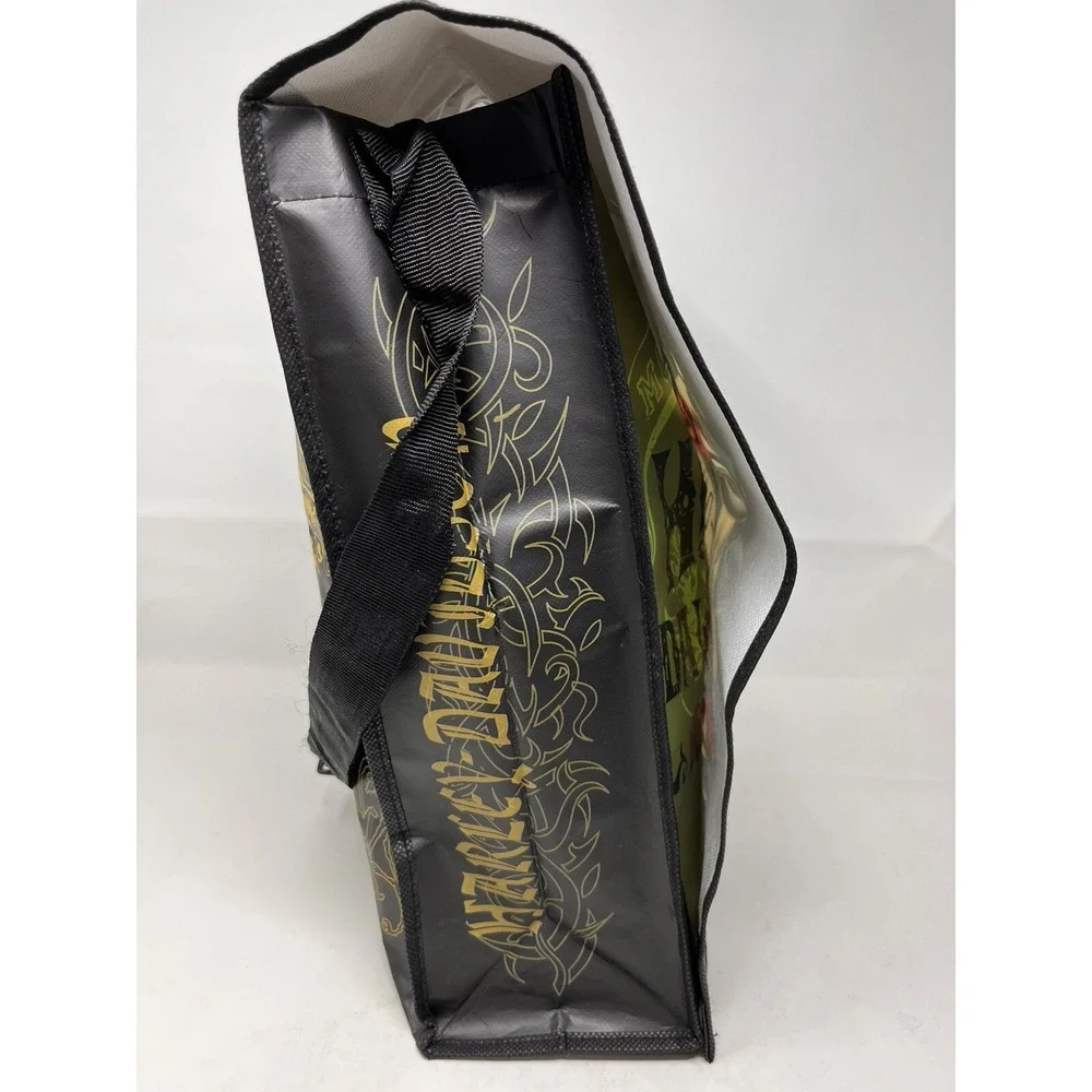 Harley Davidson Reusable Paper Tote Messenger Bag Black Olive Rose 2013 Licensed